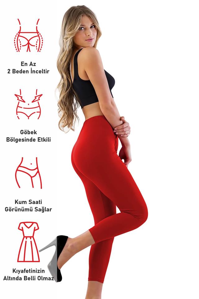 Rote lange Lycra-Tanga-Leggings „Mi 7700“
