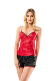 Red Satin Nightgown Babydoll Shorts Set