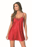 Red Short Satin Nightgown
