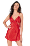 Red Short Satin Nightgown