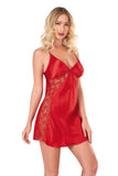 Red Short Satin Nightgown