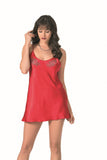 Red Short Satin Nightgown