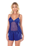 Saks Satin Babydoll Shorts Set