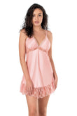 Salmon Short Satin Nightgown