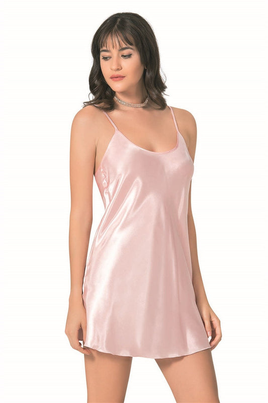 Salmon Short Satin Nightgown