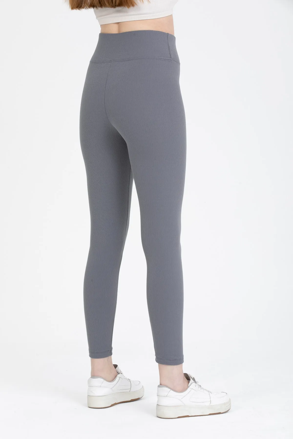 Geräucherte gerippte Leggings mit hoher Taille 0608