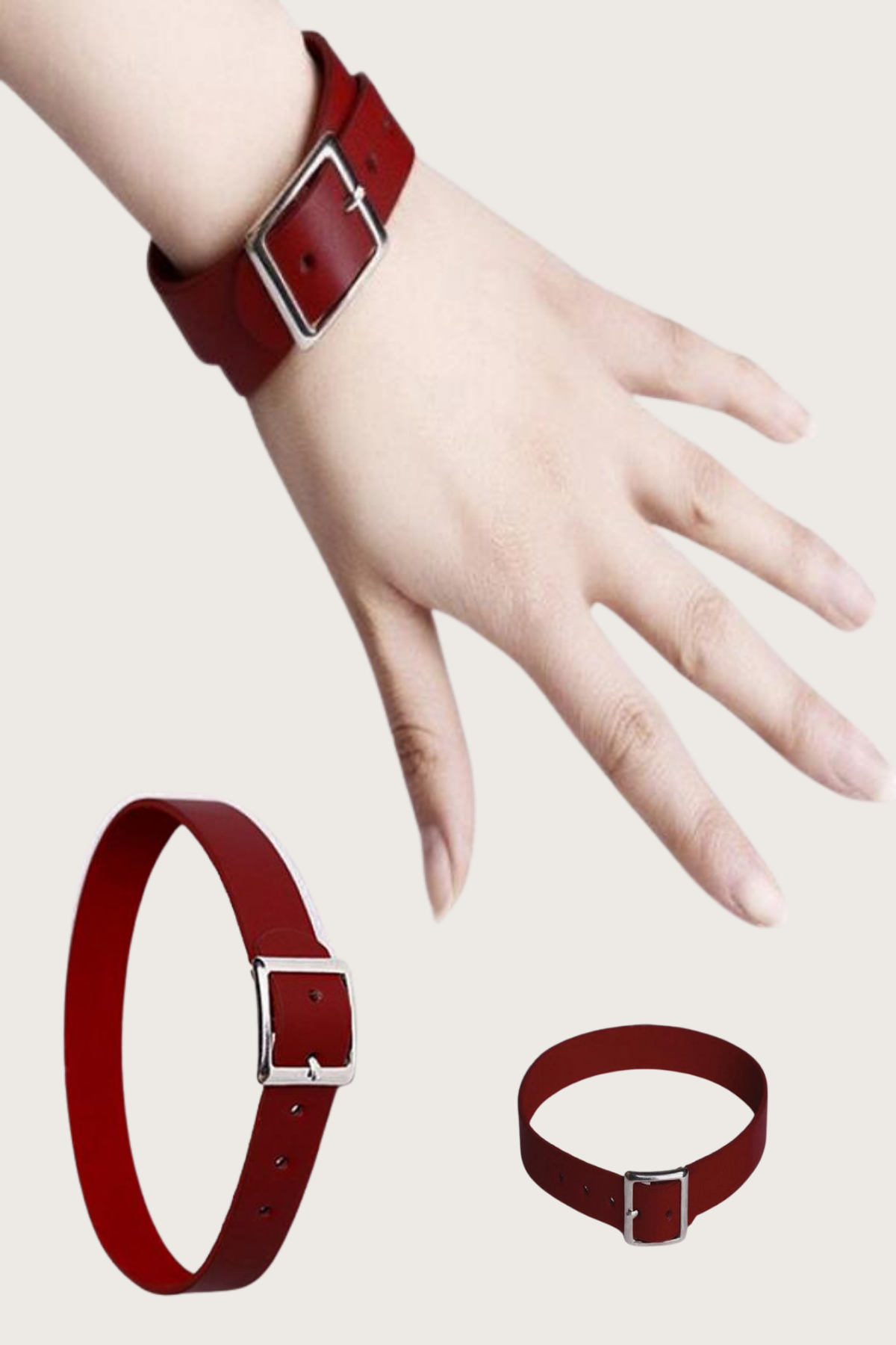 Stilvolles Lederhals-Accessoire, verstellbar für Arm und Hals 800793 K