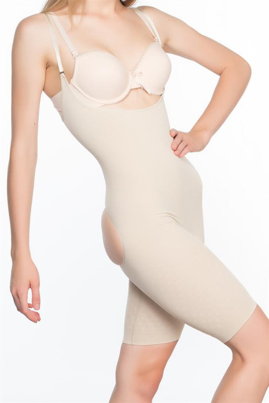 Tan  2038 Butt And Chest Open Leg Corset