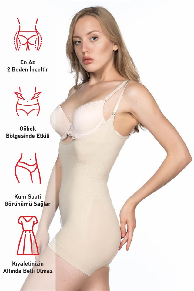 Tan  2058 Chest Open Short Leg Length Corset