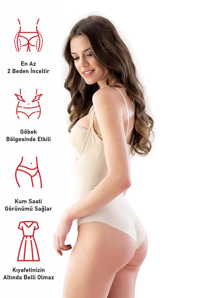 Tan  2811 Chest Open Slip Length Laser Corset