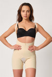 Tan  2834 Chest Open Ferrule Lace Butt Length Laser Corset