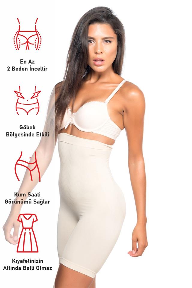 Ten 2077 Beinkorsett mit hoher Taille und Muster