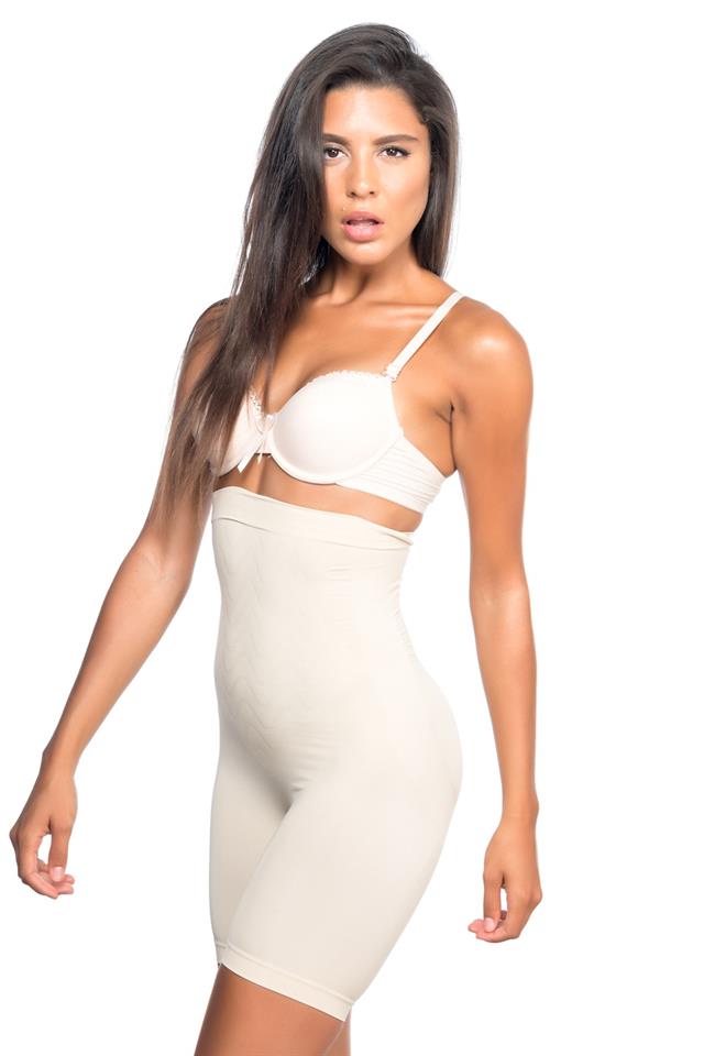 Ten 2077 Beinkorsett mit hoher Taille und Muster