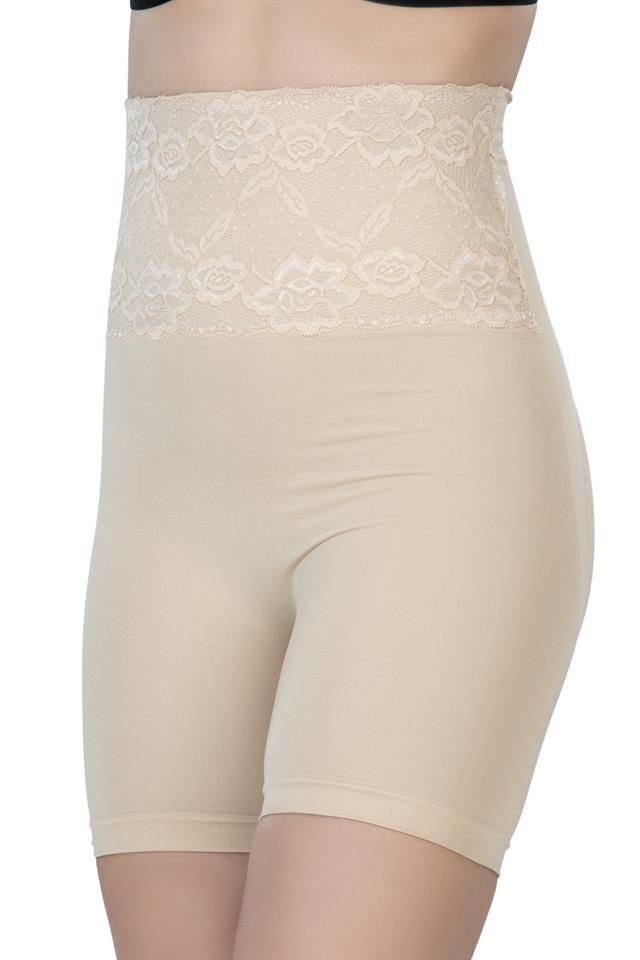 Ten 2091 Boxerkorsett mit hoher Taille und Spitze vorne
