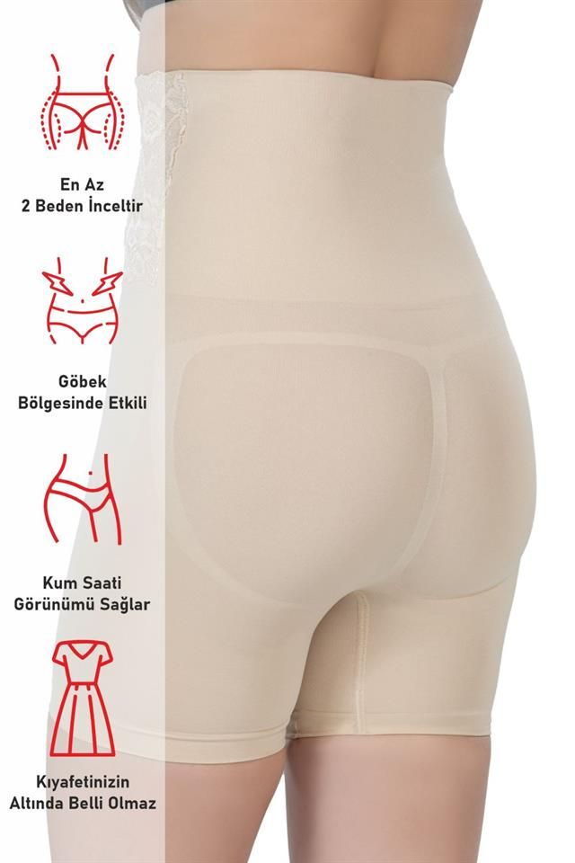 Ten 2091 Boxerkorsett mit hoher Taille und Spitze vorne