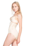 Ten 2886 Korsett mit hoher Taille und Spitzenunterkleid im Laser-Look