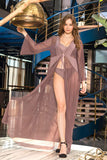 Transparent Long Bathrobe Purple (Mgp11460)