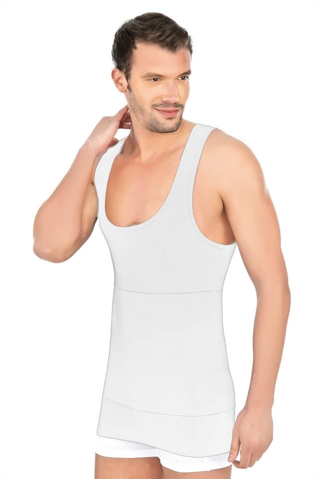 Weißes 1400 Modal-Baumwolle-Tanktop-Korsett für Herren