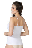 White  1410 Modal Cotton Slim Strap Tank Top