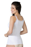 White  1411 Modal Cotton Lace Tank Top