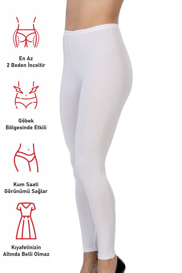 Weiße lange Leggings aus Modal-Baumwolle 1432
