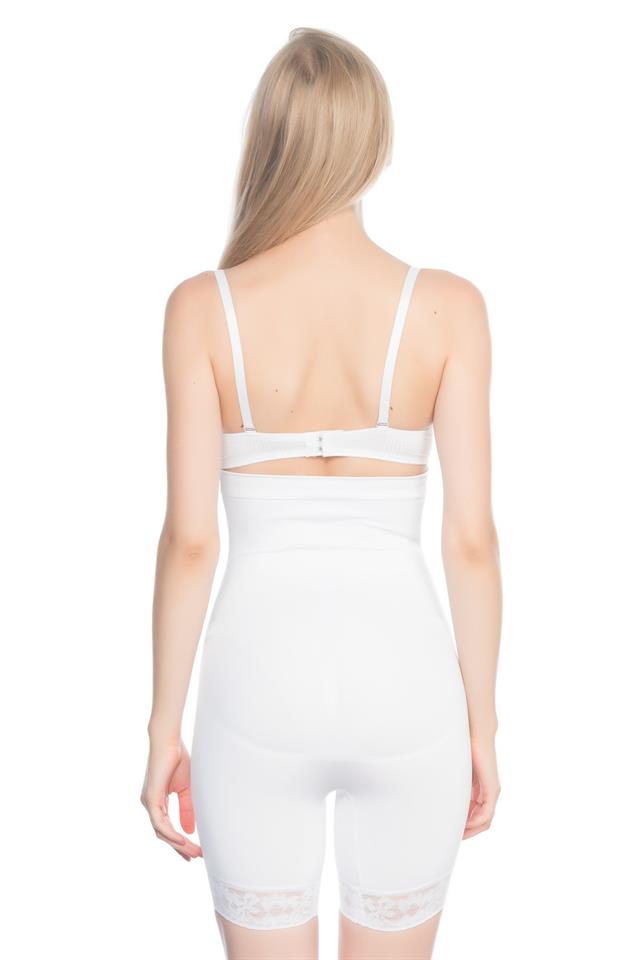 Weißes 2027 High Waist Spitzen-Beinkorsett