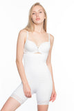 White  2027 High Waist Lace Leg Corset