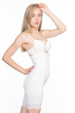 White  2027 High Waist Lace Leg Corset