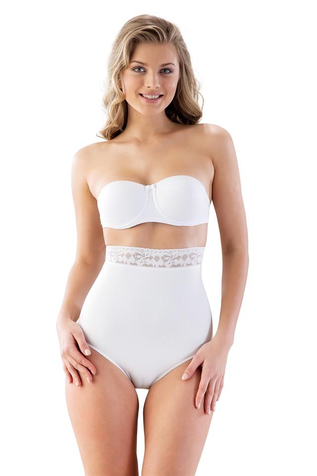 White  2028 Lace High Waist Slip Corset
