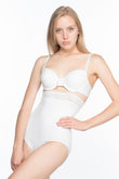 White  2028 Lace High Waist Slip Corset