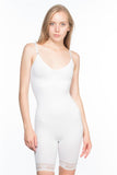 White  2031 Lace Length Corset with Leg