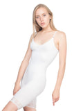 White  2031 Lace Length Corset with Leg