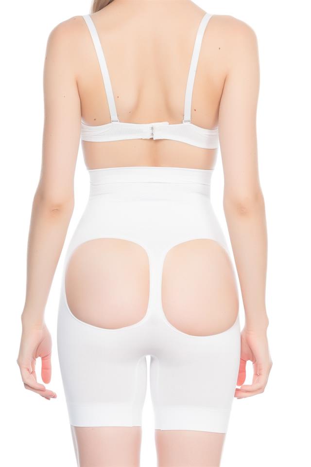 Weißes 2032 Butt Open Massage Boxer Korsett