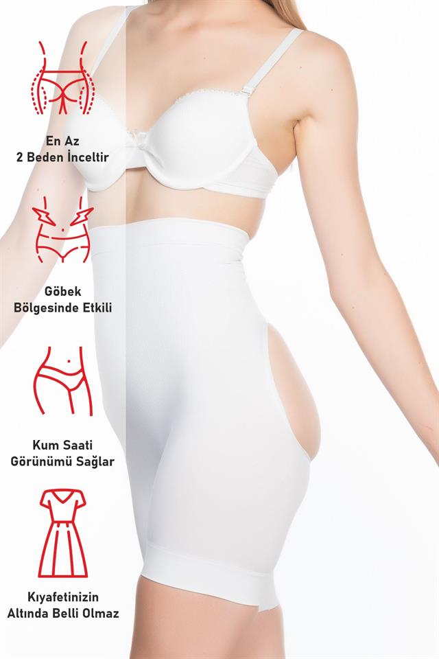 Weißes 2032 Butt Open Massage Boxer Korsett