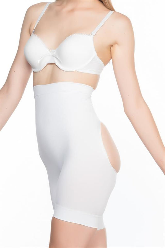 White  2032 Butt Open Massage Boxer Corset
