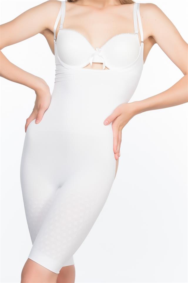 White  2038 Butt And Chest Open Leg Corset