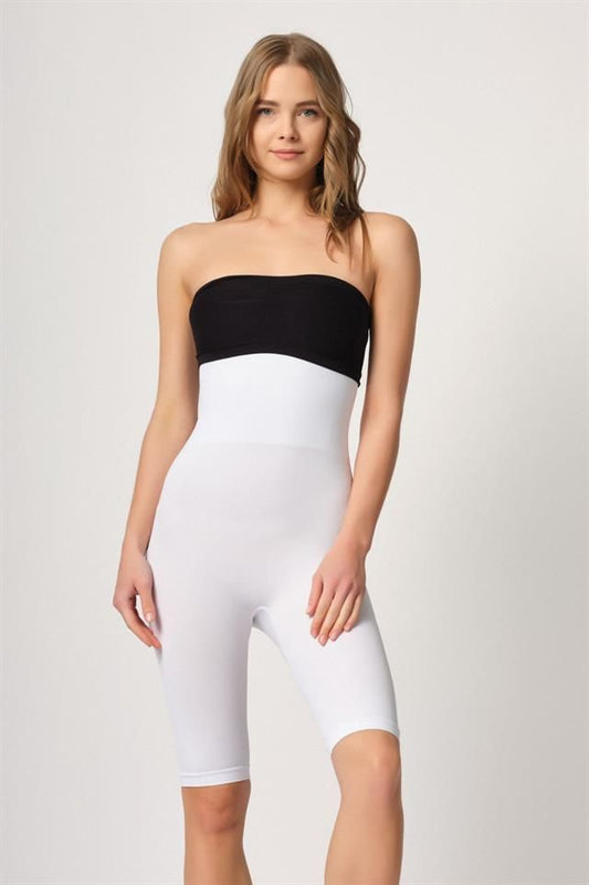 White  2044 High Waist Double Long Leg Corset