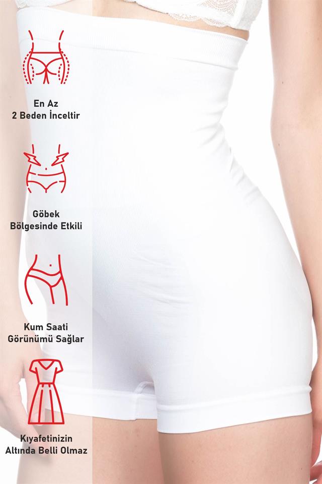 Weißes 2047 Boxerkorsett mit hoher Taille