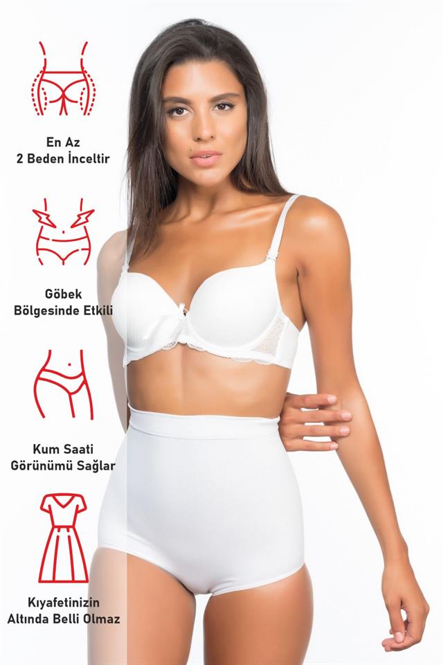 White  2057 High Waist Massage Slip Corset