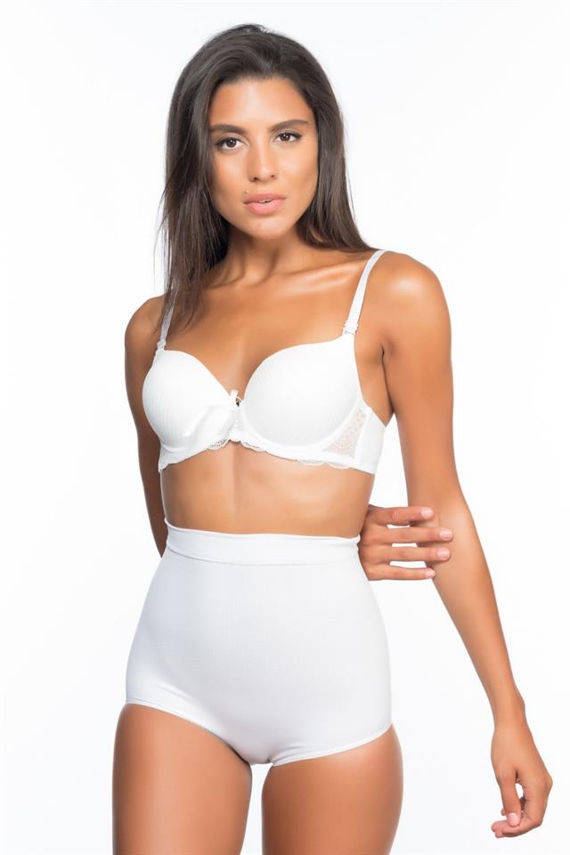 White  2057 High Waist Massage Slip Corset