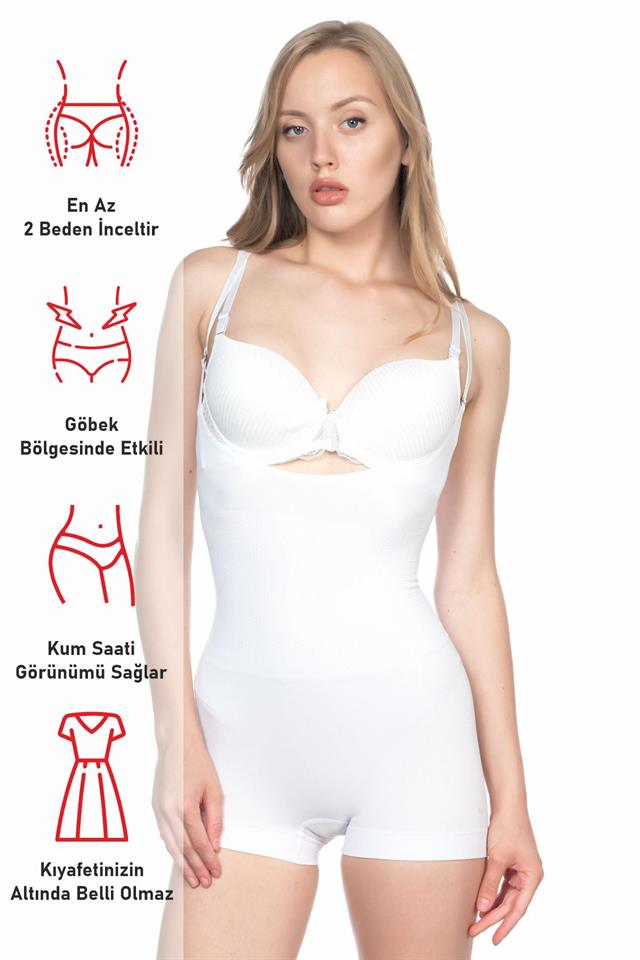White  2058 Chest Open Short Leg Length Corset