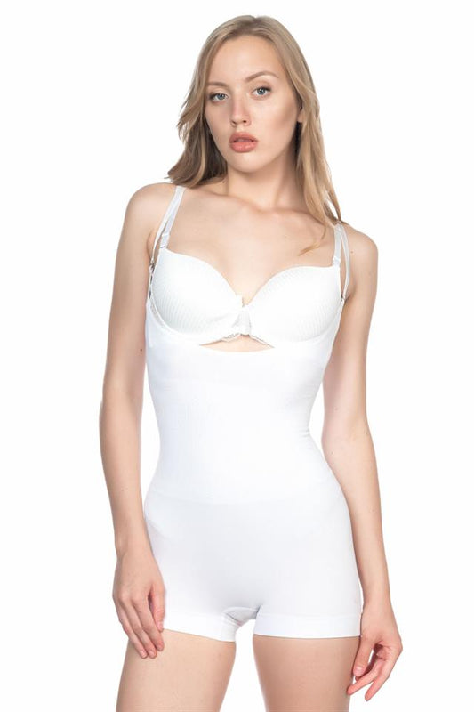 White  2058 Chest Open Short Leg Length Corset