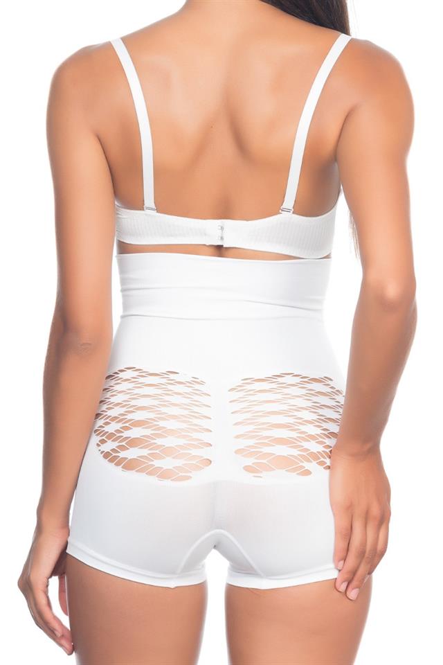 Weißes 2064 Butt Open Fancy Boxer Korsett