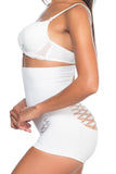 White  2064 Butt Open Fancy Boxer Corset