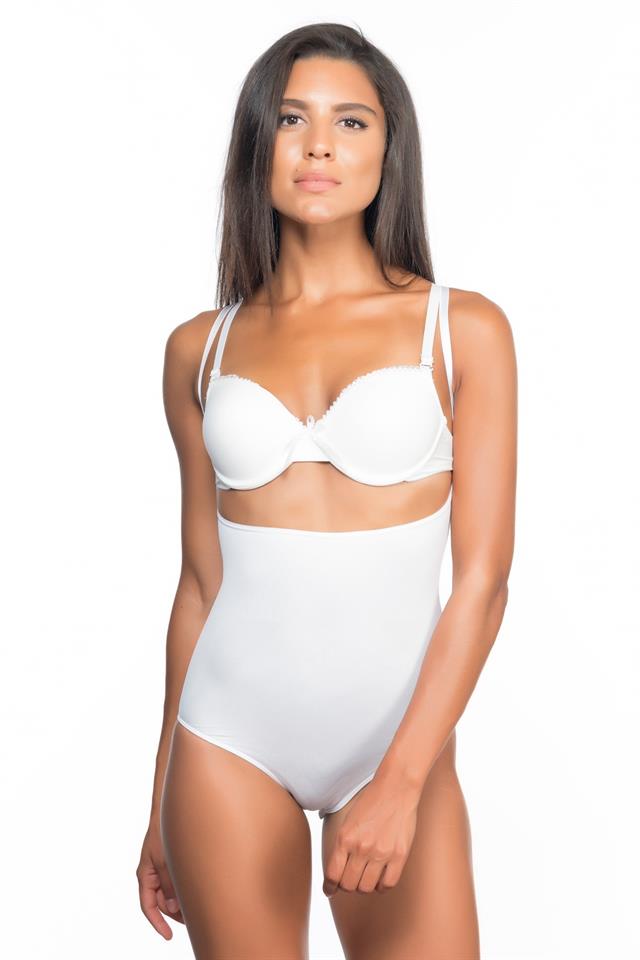 White  2073 Slim Chest Open Pattern Body Corset
