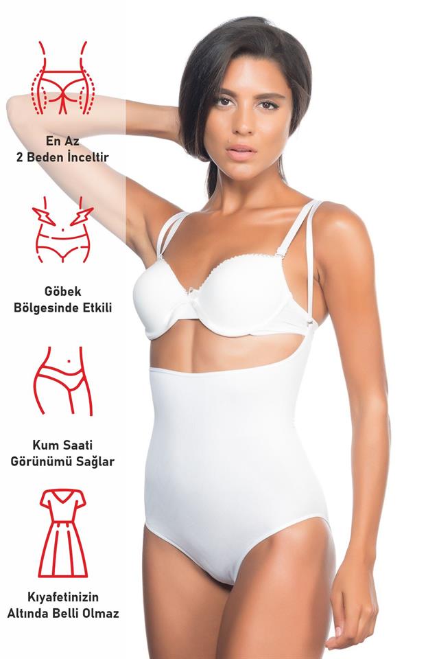 White  2073 Slim Chest Open Pattern Body Corset