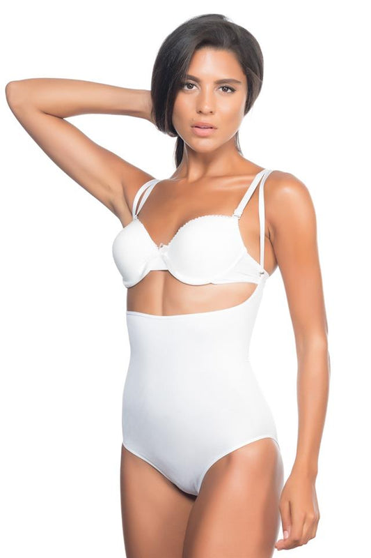 White  2073 Slim Chest Open Pattern Body Corset