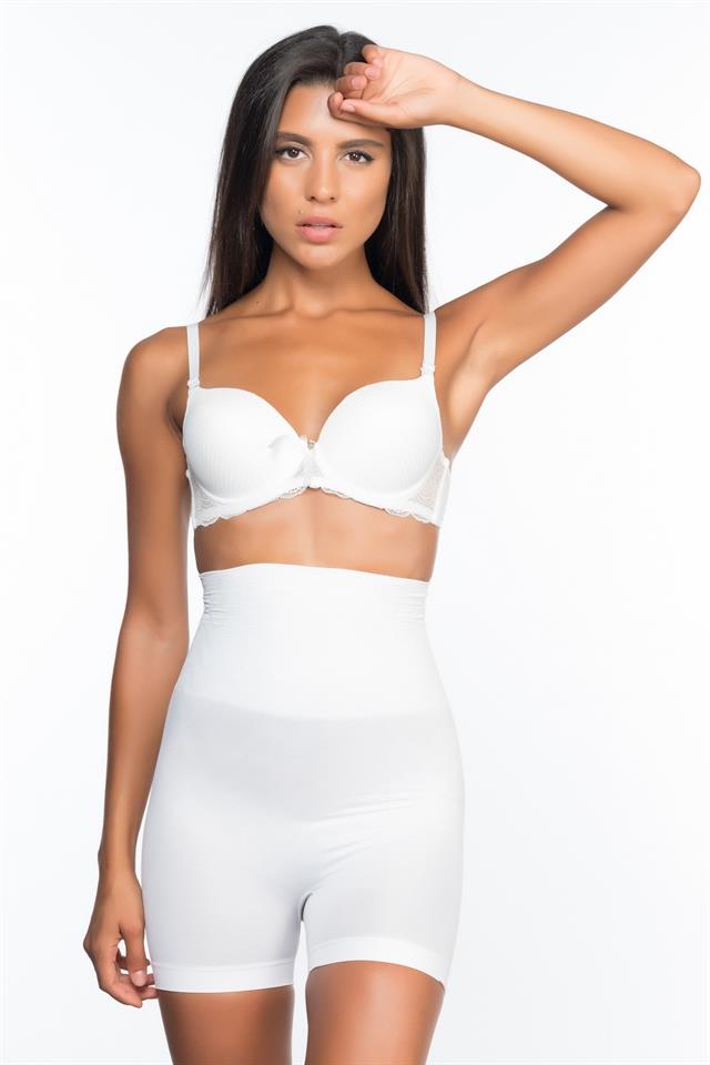 Weißes 2075 High Waist Muster Doppeltes Kurzes Bein Korsett