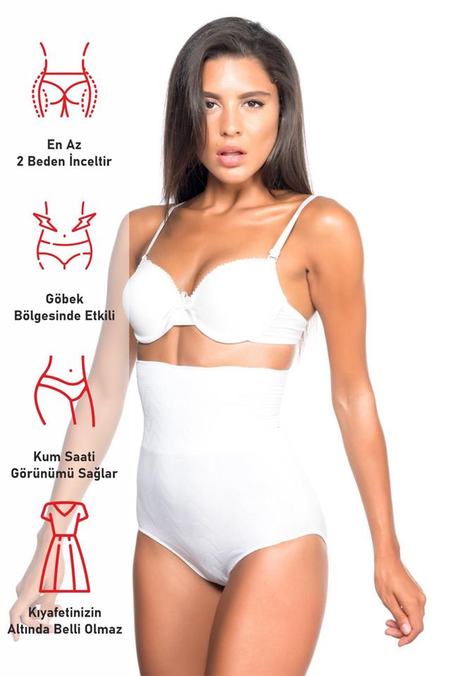 White  2079 High Waist Pattern Double Slip Corset