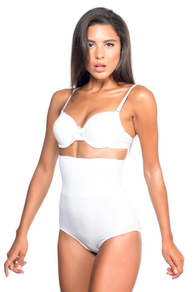 White  2079 High Waist Pattern Double Slip Corset